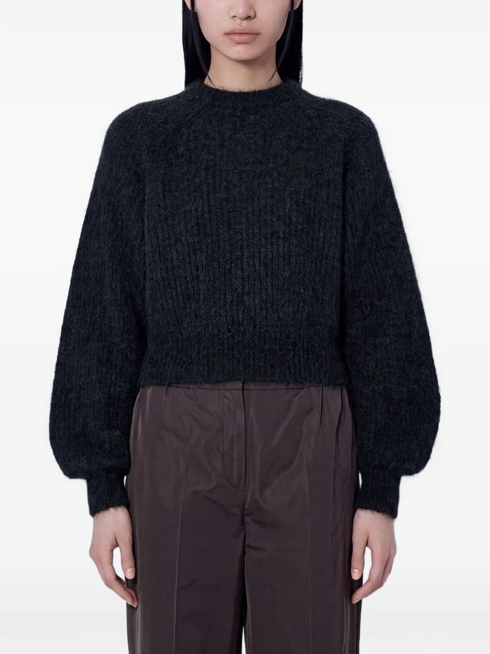 Max Mara textured crew-neck sweater - Grey