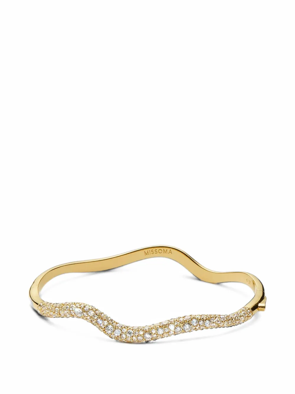 Missoma Molten Snow Ripple hinged bangle - Gold