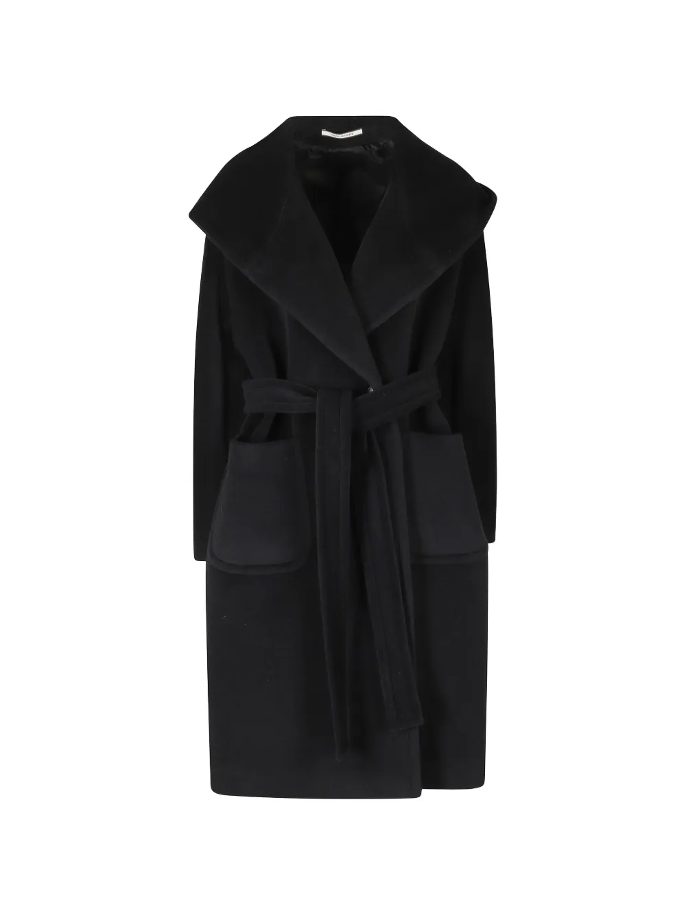 Tagliatore belted hooded coat - Schwarz