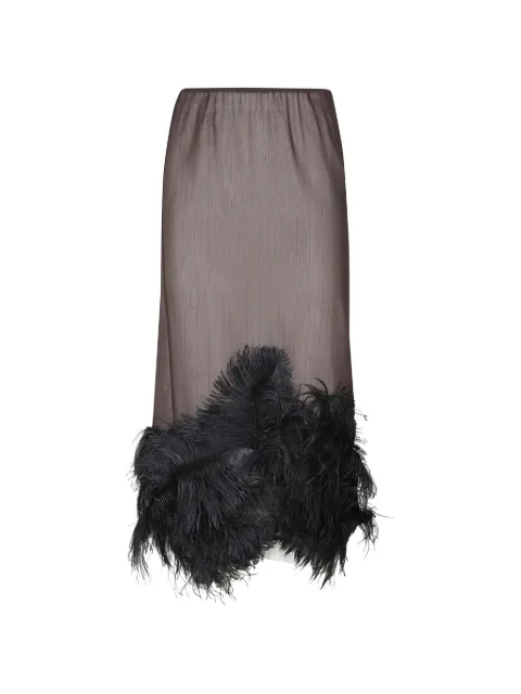 The Attico elasticated-waistband semi-sheer midi skirt