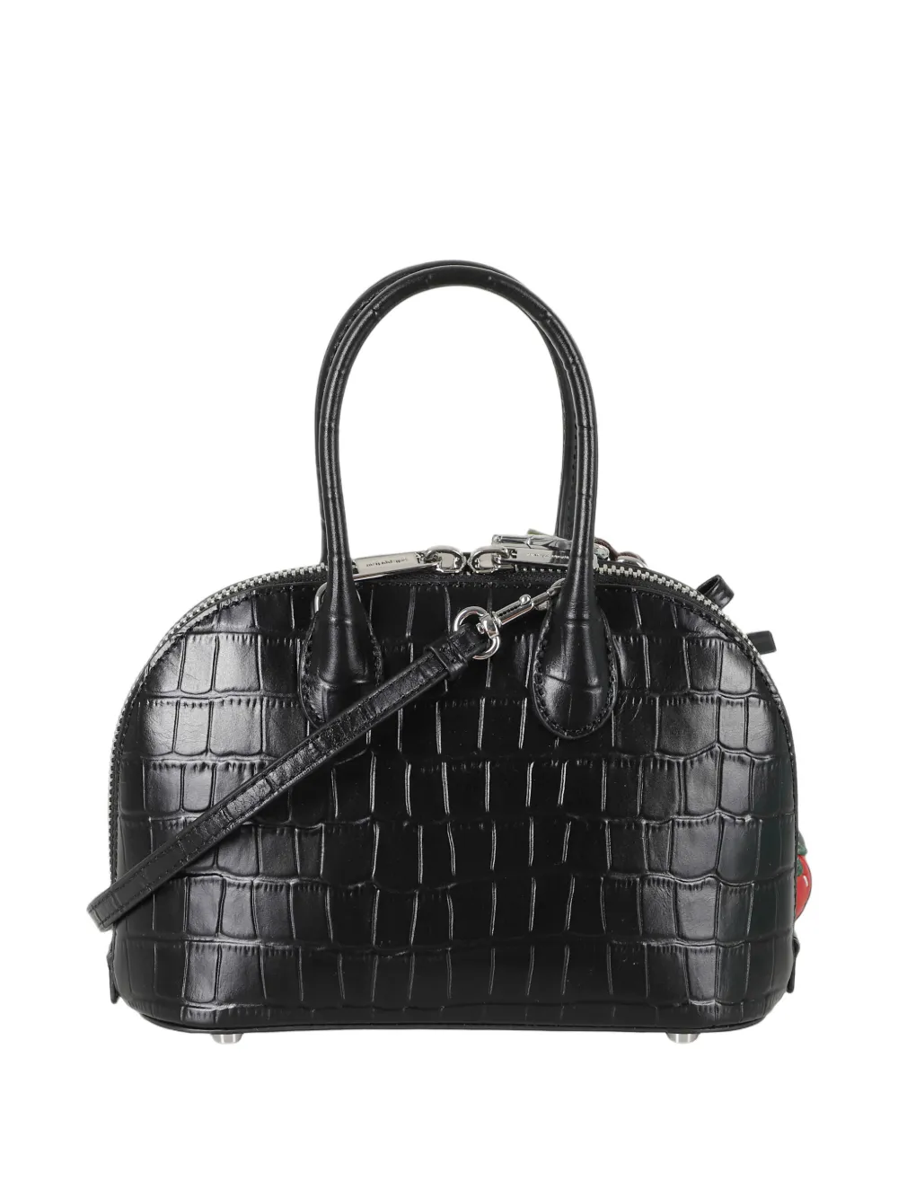 Self-Portrait embossed leather black mini bag Zwart