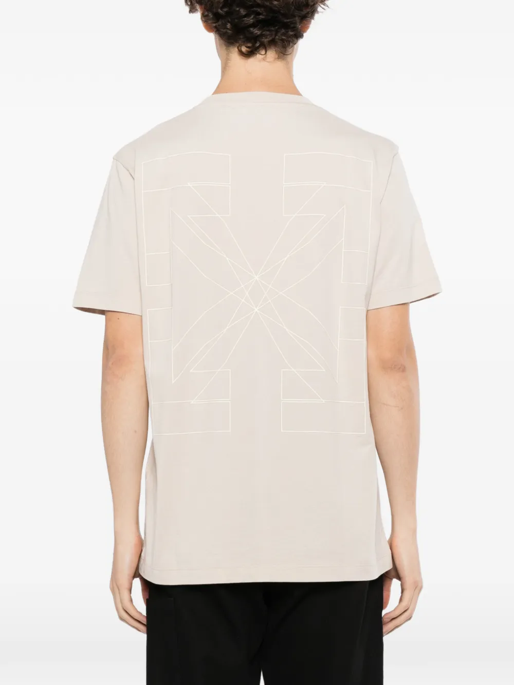 Off-White outline double-arrow T-shirt Beige