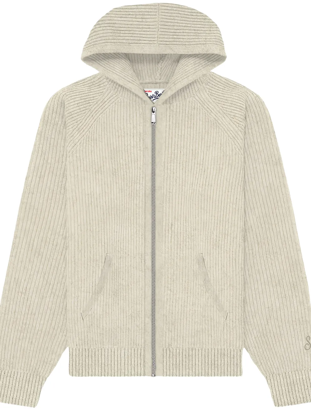 MC2 Saint Barth ribbed-knit zip-up hoodie Beige