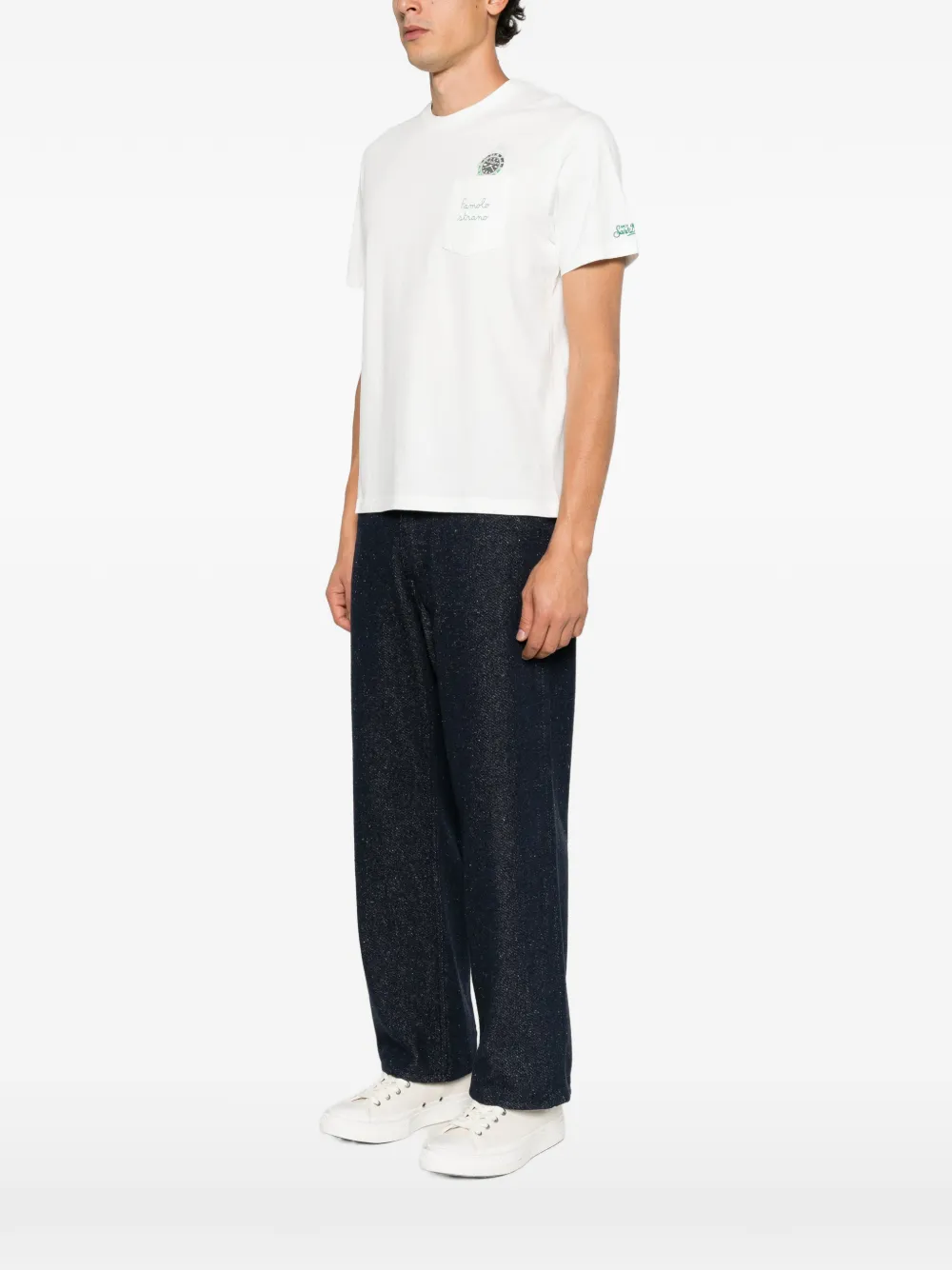 MC2 Saint Barth Connor graphic-print chest-pocket T-shirt Wit