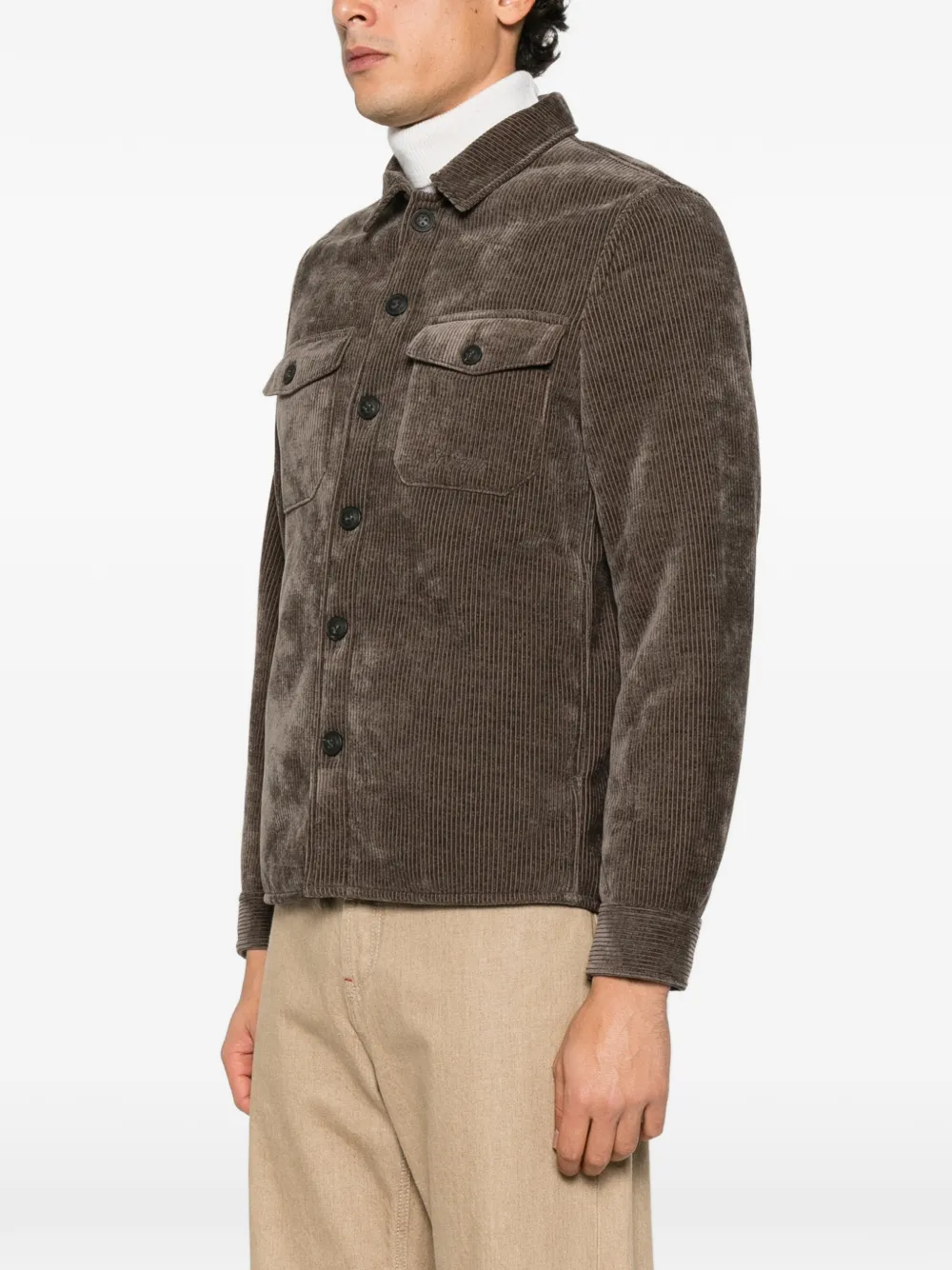 MC2 Saint Barth Landeck corduroy flap-pocket jacket Bruin