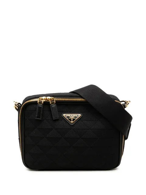 Prada Pre-Owned 2013-2026 Embroidered Canvas Brique Symbole crossbody bag