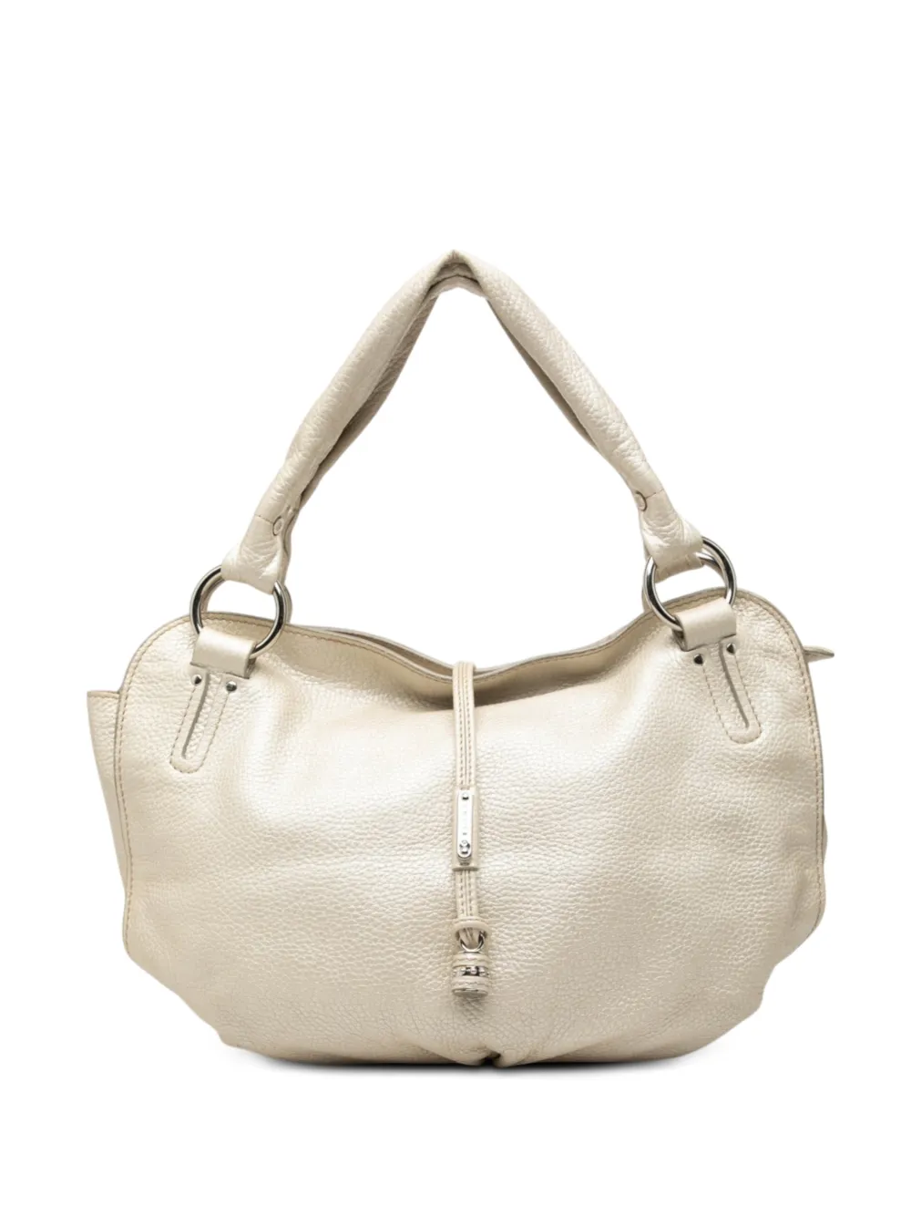 Celine Pre-Owned 2008 Metallic Grained Calfskin Bittersweet hobo bag - White