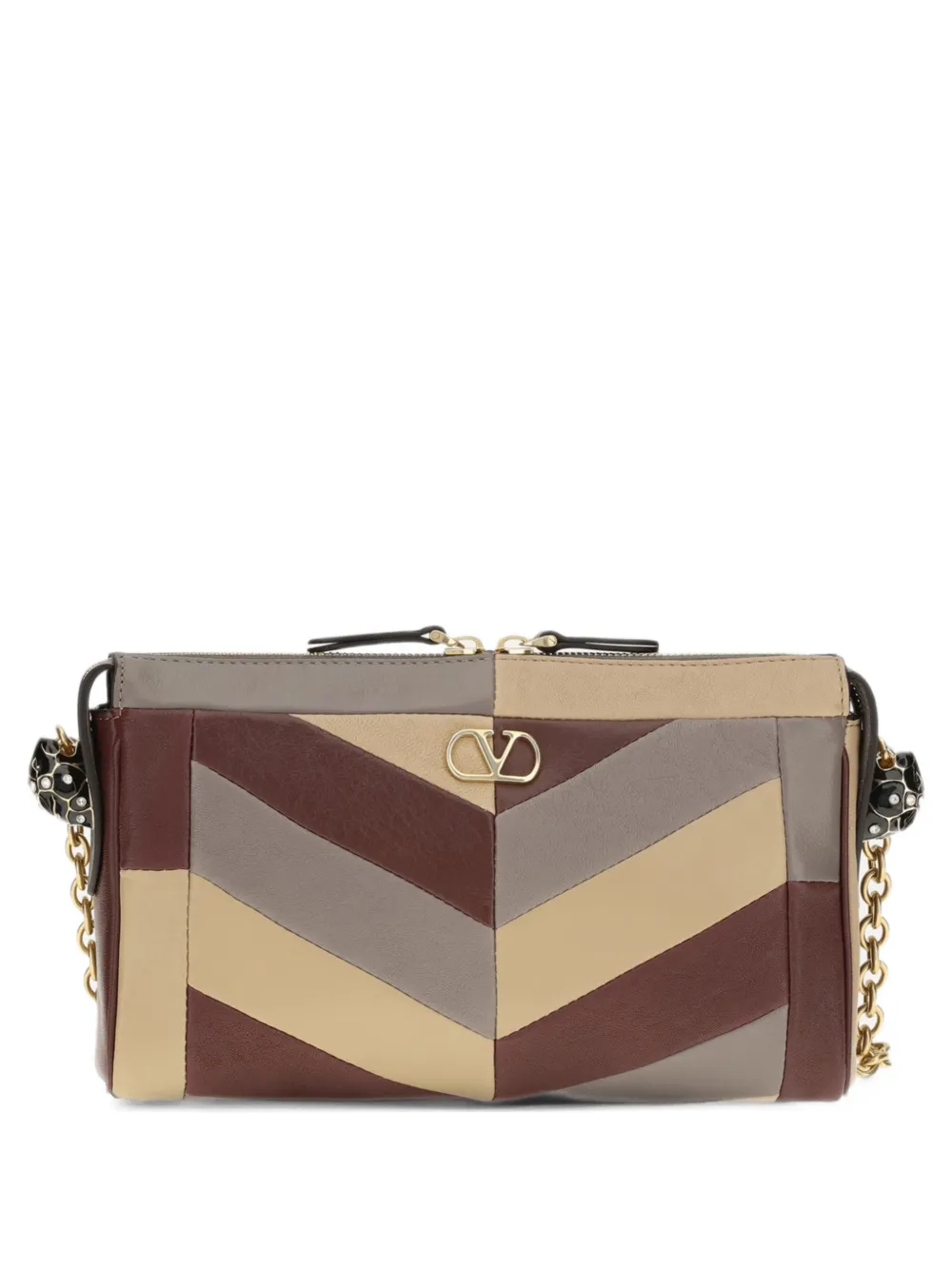 Valentino Garavani Small Panthea Chevron shoulder bag - Marrone