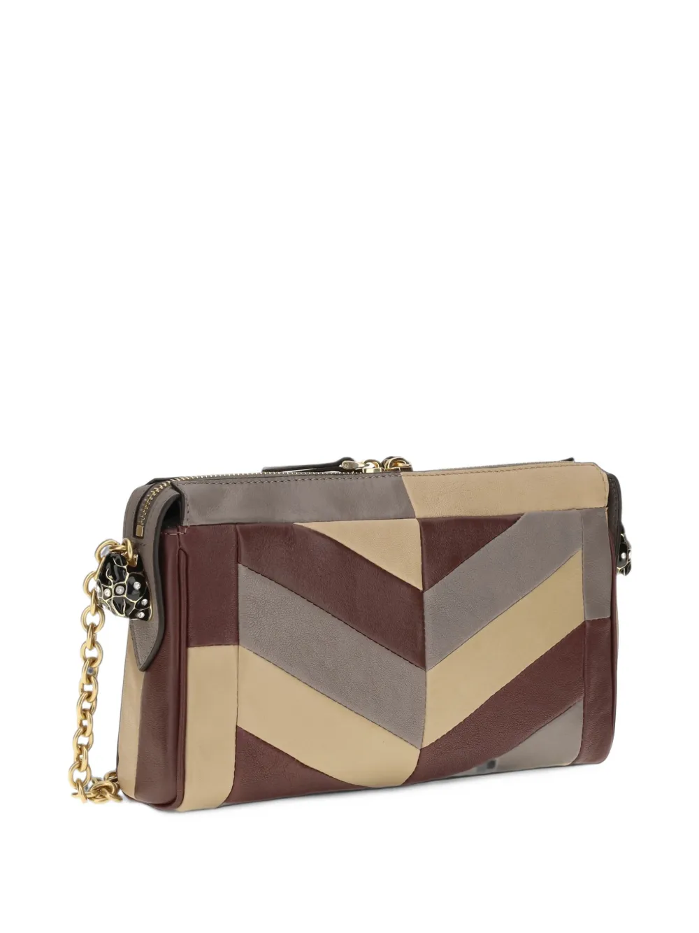 Valentino Garavani Small Panthea Chevron shoulder bag Bruin