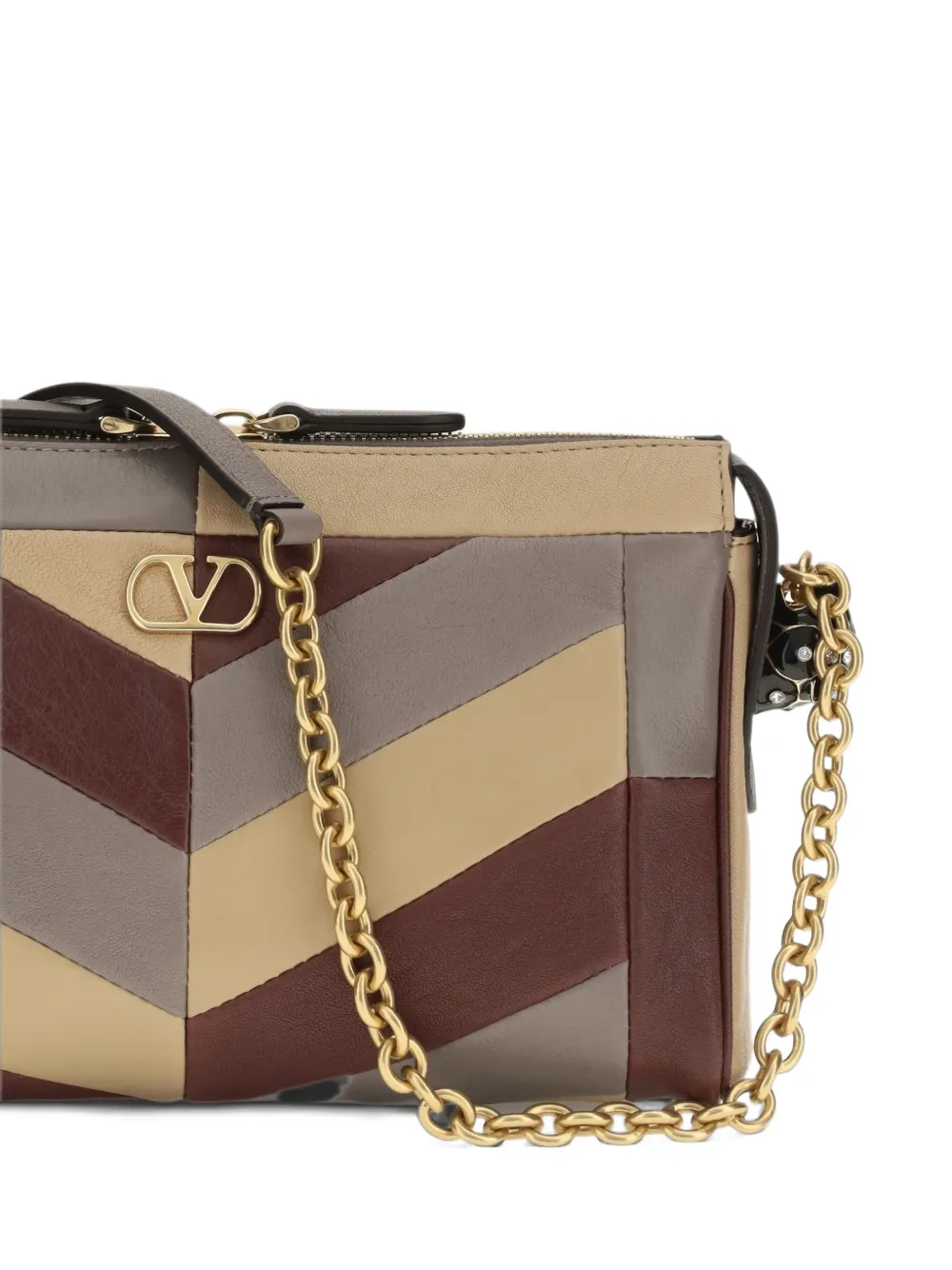 Valentino Garavani Small Panthea Chevron shoulder bag Bruin