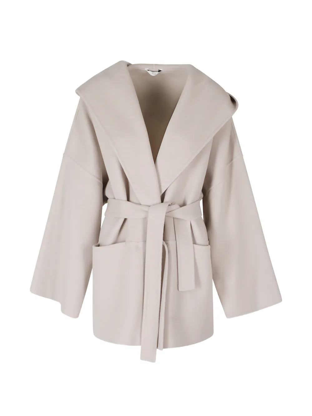 Hevo Montedoro hooded belted oversized coat - Nude