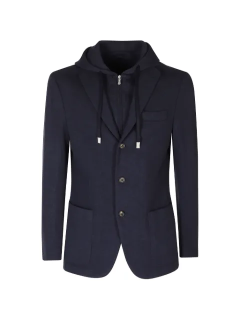 Eleventy hooded single-breasted blazer