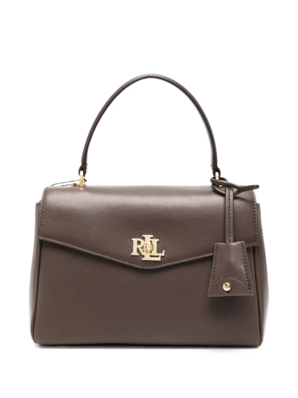 Lauren Ralph Lauren logo-plaque leather shoulder bag - Marrone