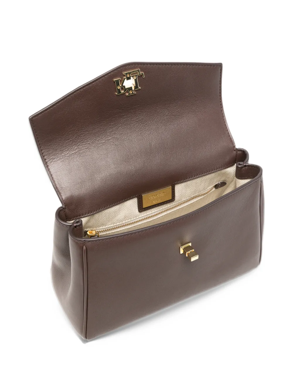 Lauren Ralph Lauren logo-plaque leather shoulder bag Bruin