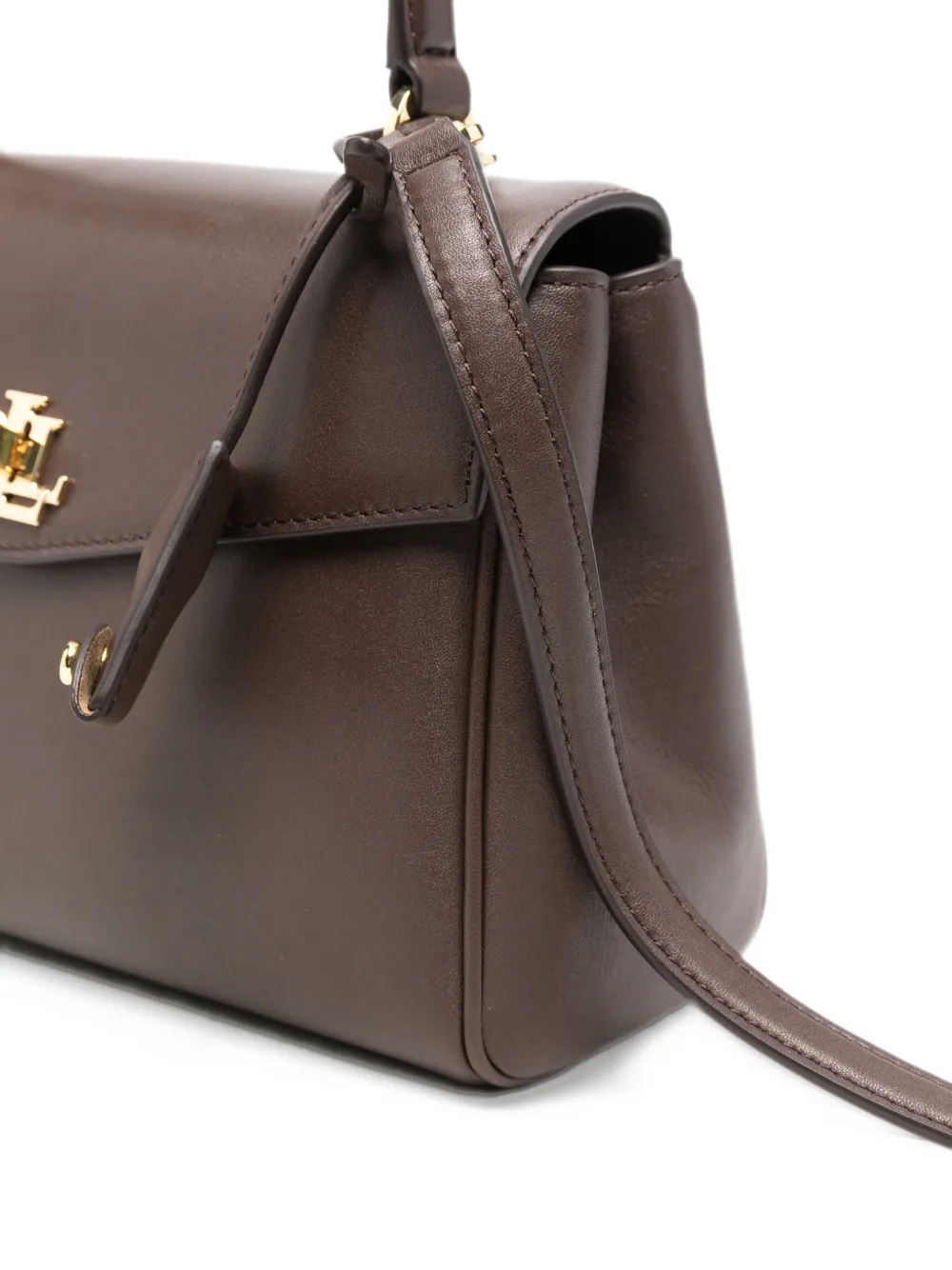 Lauren Ralph Lauren logo-plaque leather shoulder bag Bruin
