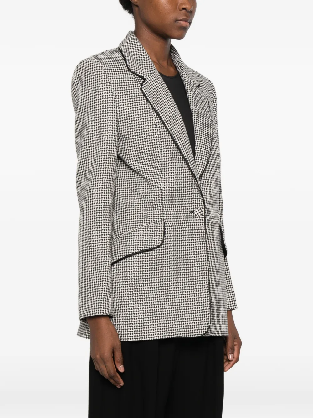 STYLAND Blazer met pied-de-poule print Wit