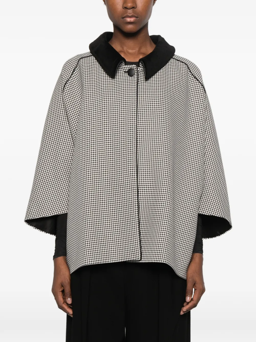 STYLAND Jas met pied-de-poule print Beige