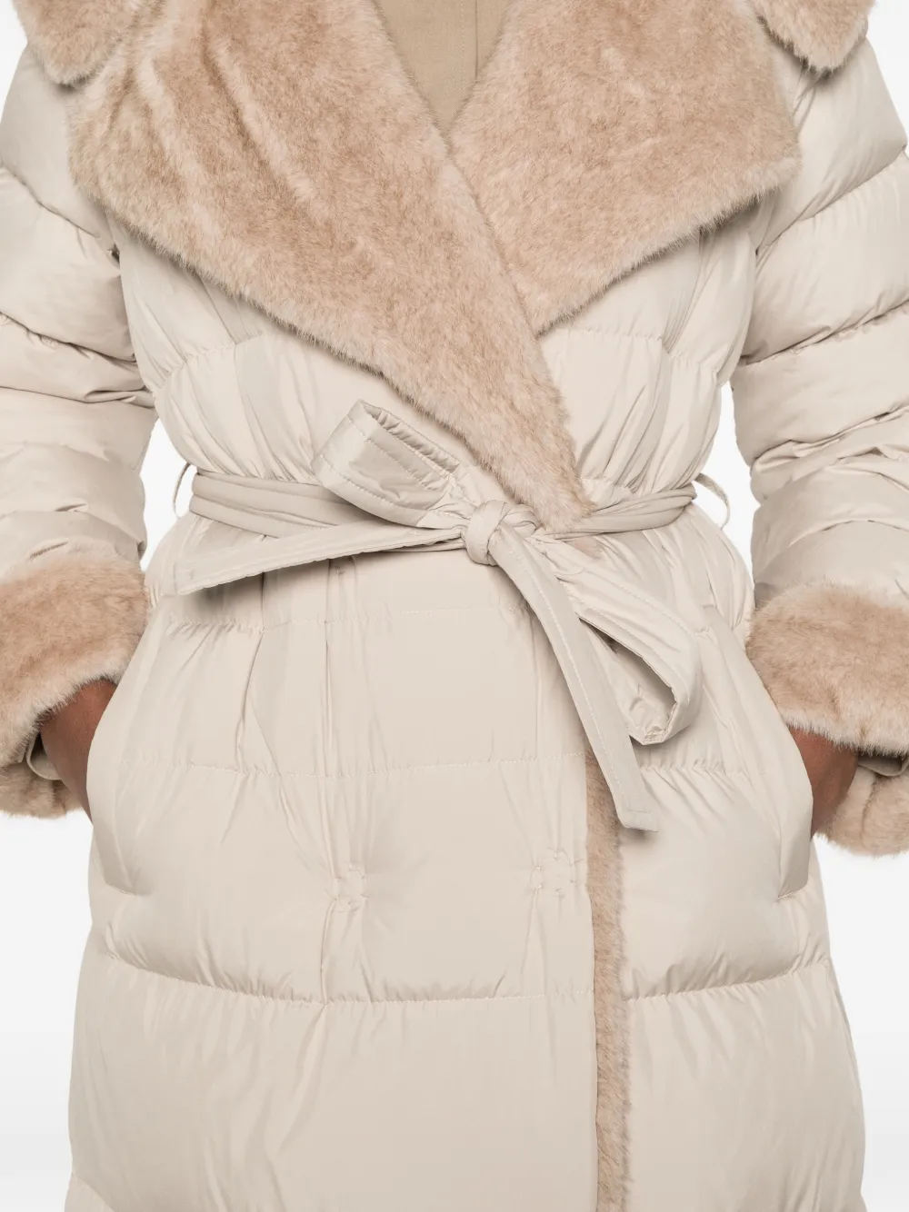 Antonelli Fenicia quilted hooded coat Beige