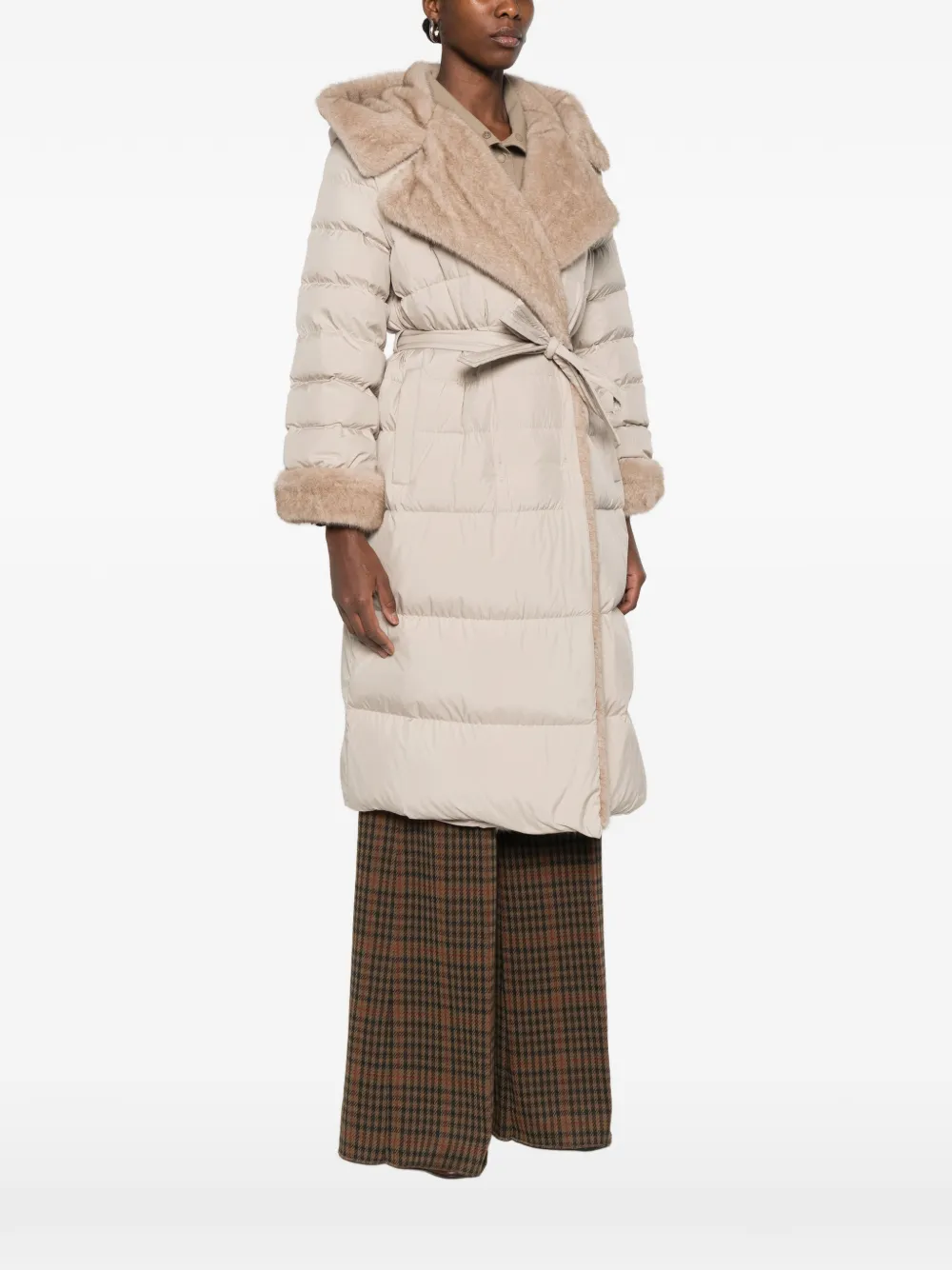 Antonelli Fenicia quilted hooded coat Beige
