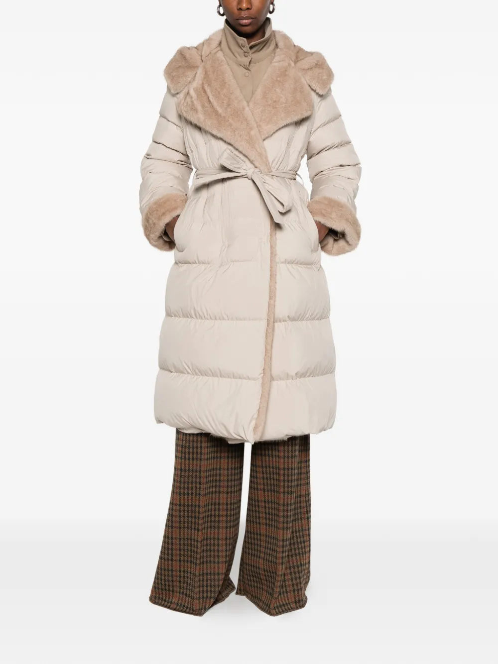 Antonelli Fenicia quilted hooded coat Beige