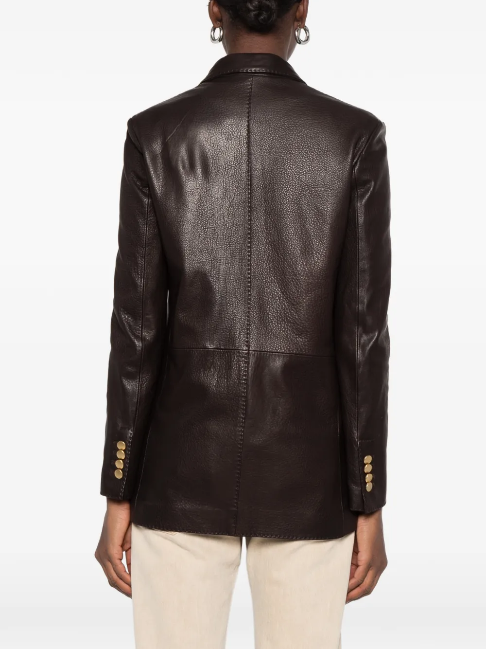 Tagliatore Josie double-breasted leather jacket Bruin