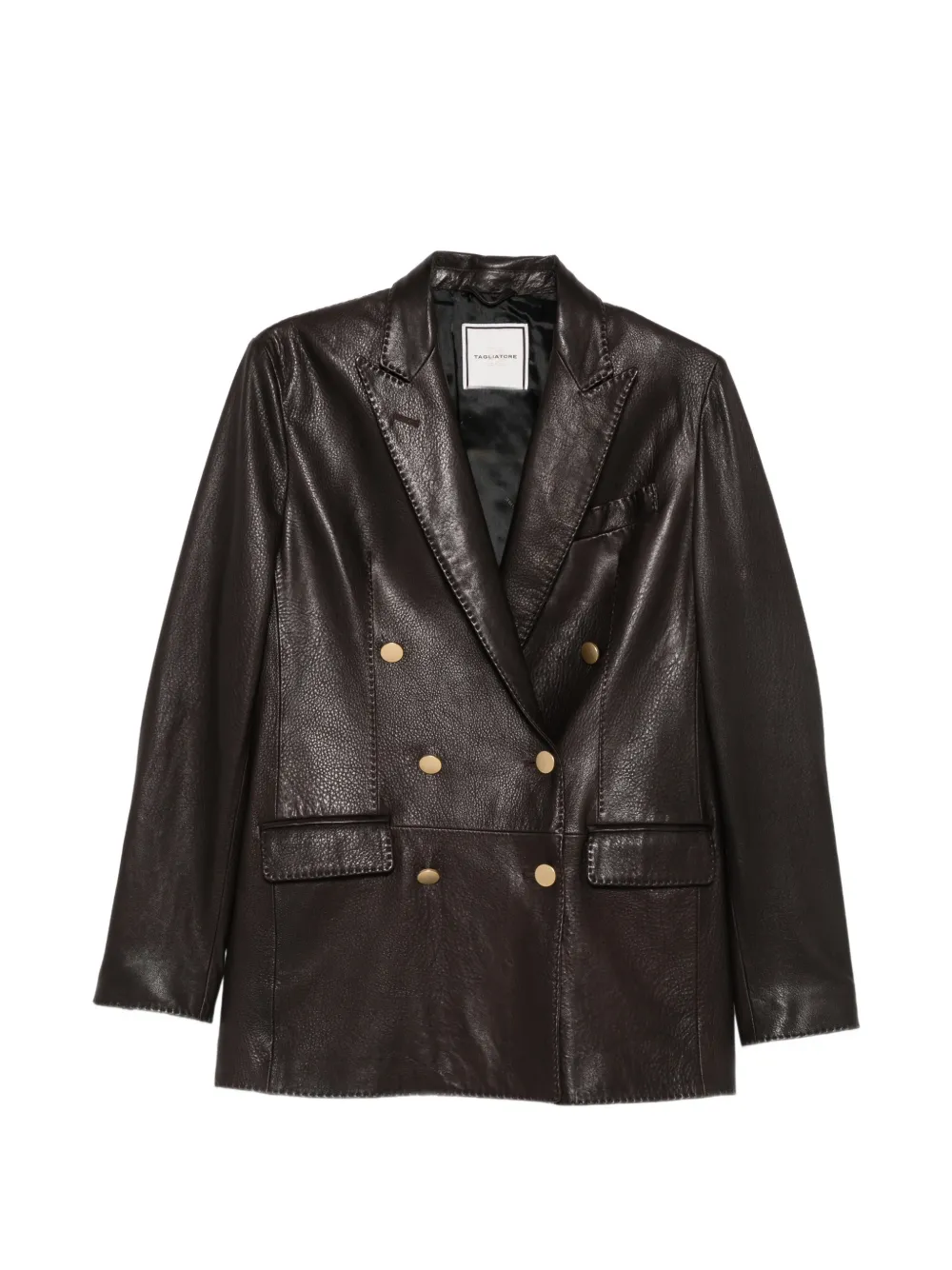 Tagliatore Josie double-breasted leather jacket - Braun