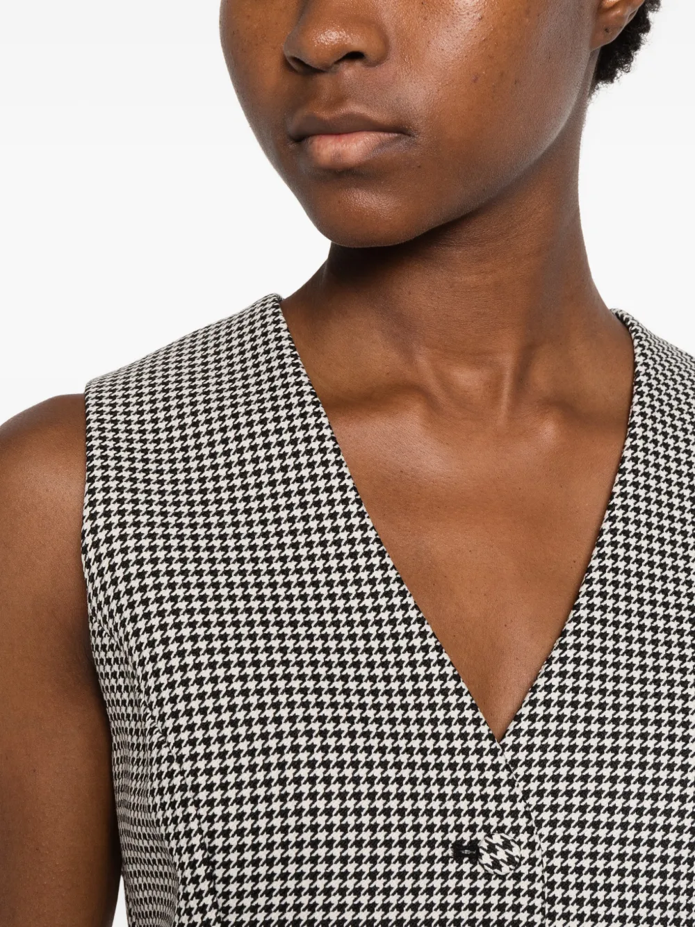 STYLAND Gilet met pied-de-poule print Beige