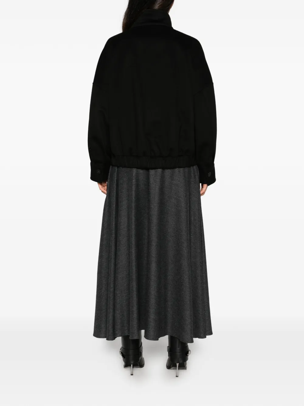 Alberto Biani high-neck boxy-fit jacket Zwart