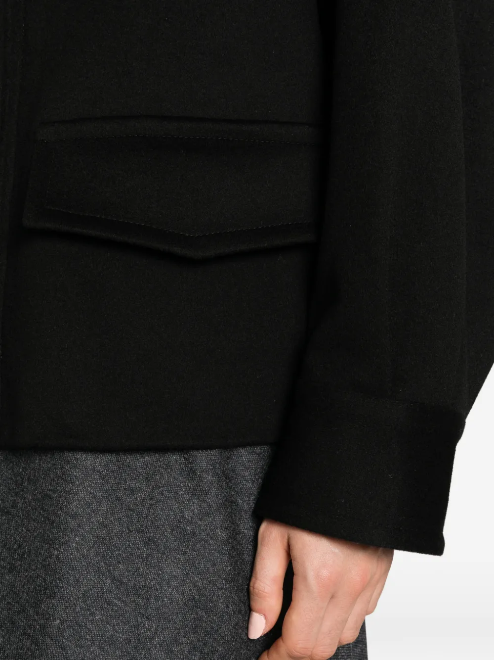 Alberto Biani high-neck boxy-fit jacket Zwart