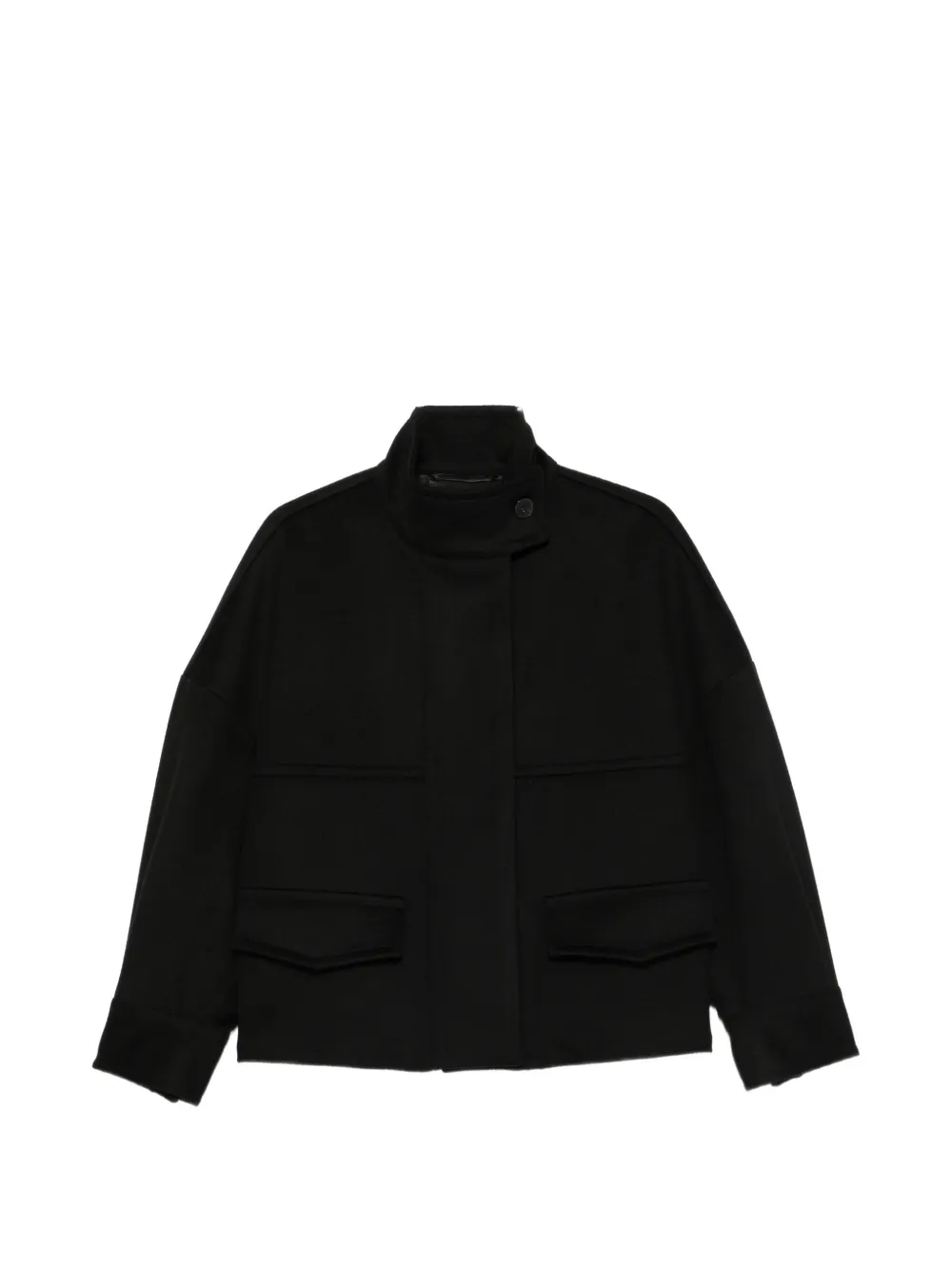 Alberto Biani high-neck boxy-fit jacket Zwart
