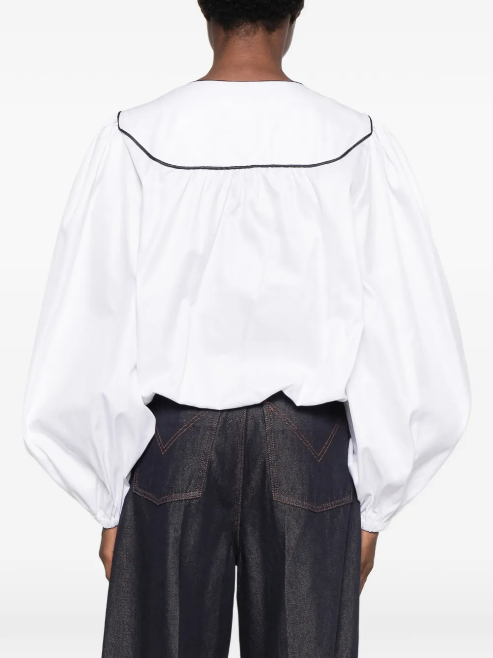STYLAND Wikkelblouse met biesafwerking Wit