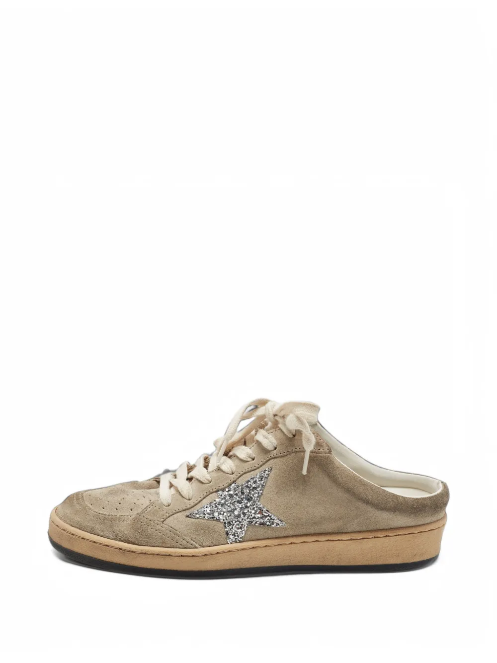 Golden Goose Ball Star glitter-patch sneakers - Nude