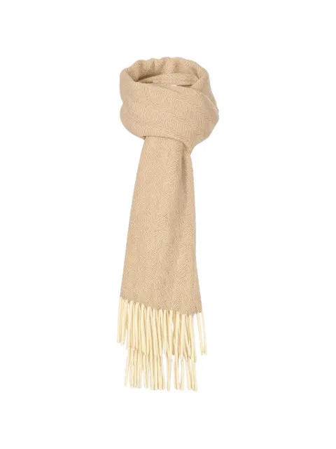 Gran Sasso herringbone-weave fringed scarf