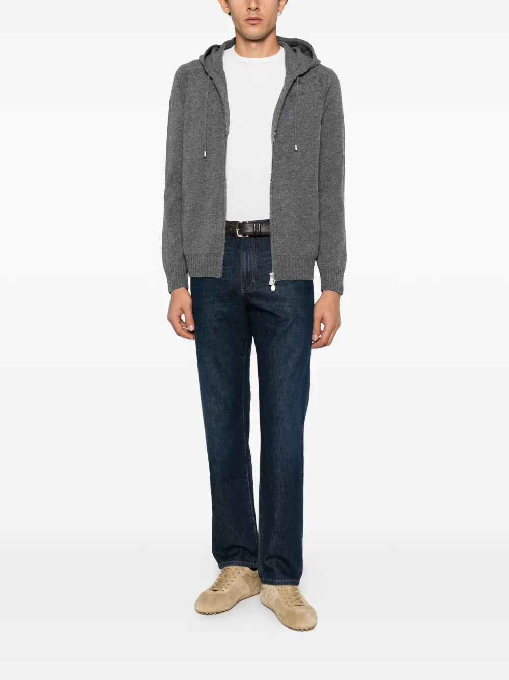 Gran Sasso zip-up cardigan Grijs