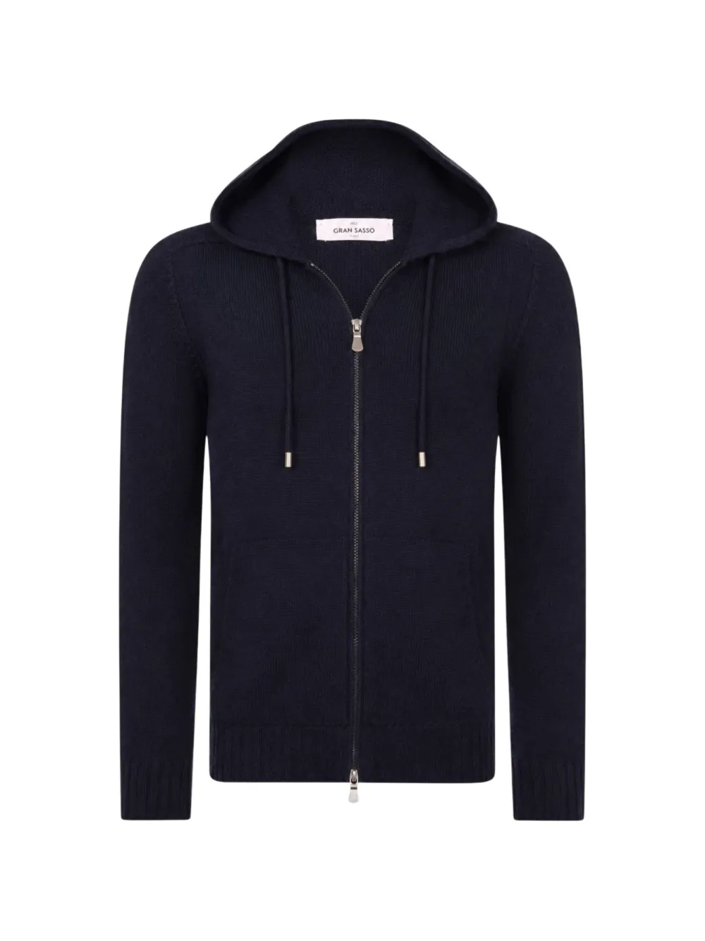 Gran Sasso zip-up knitted hoodie - Blue