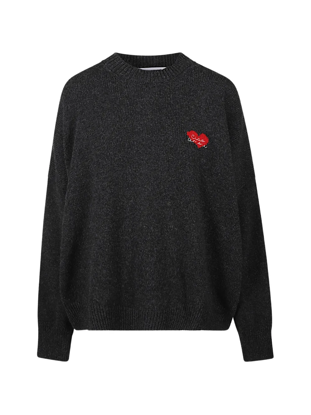 Giada Benincasa Heartbeat Pullover mit Herzstickerei - Grau