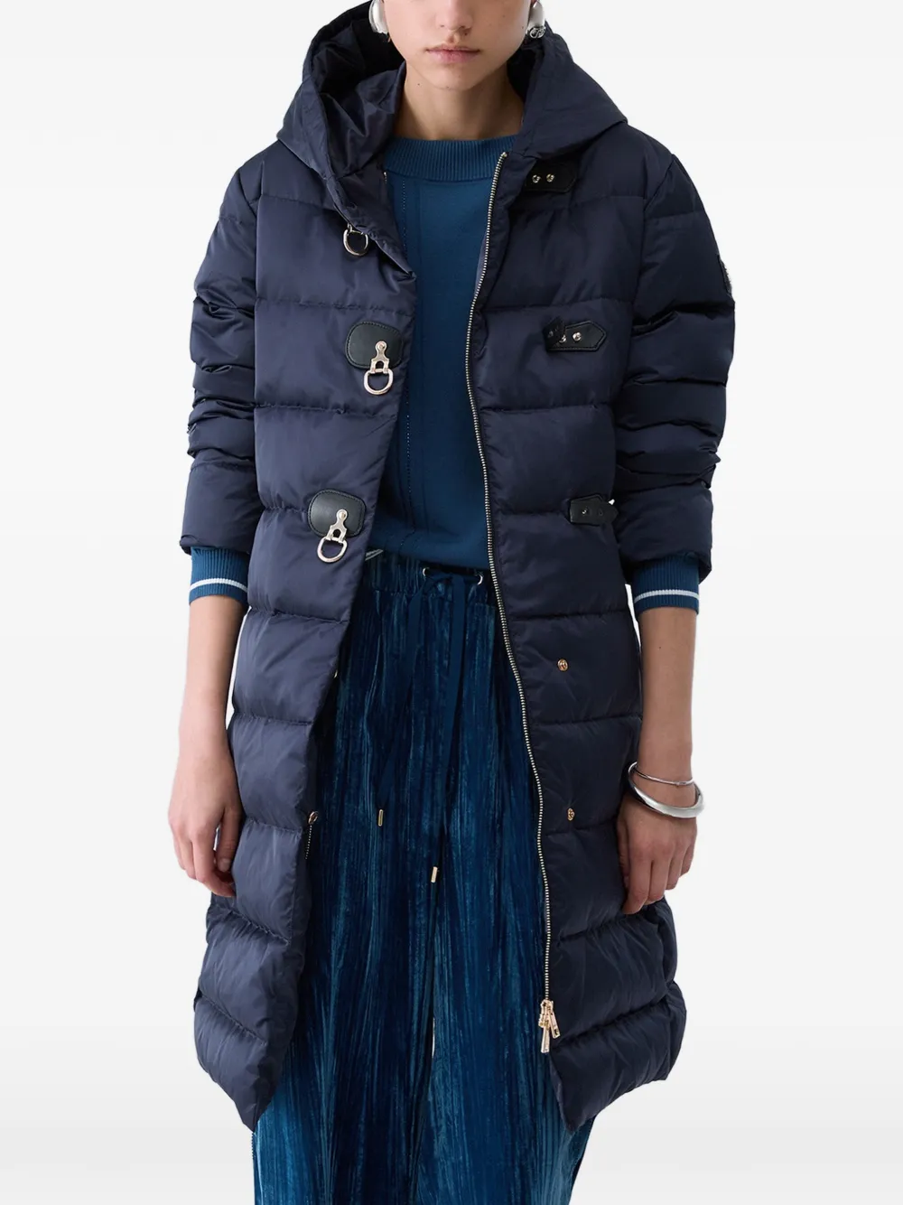 LIU JO Lang donsjack met capuchon Blauw