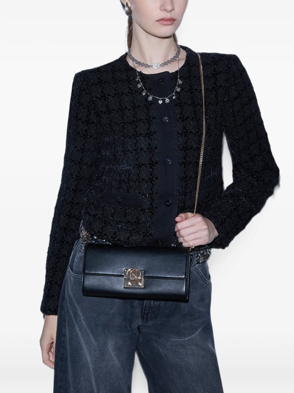 LIU JO logo-motif medium pouch Zwart