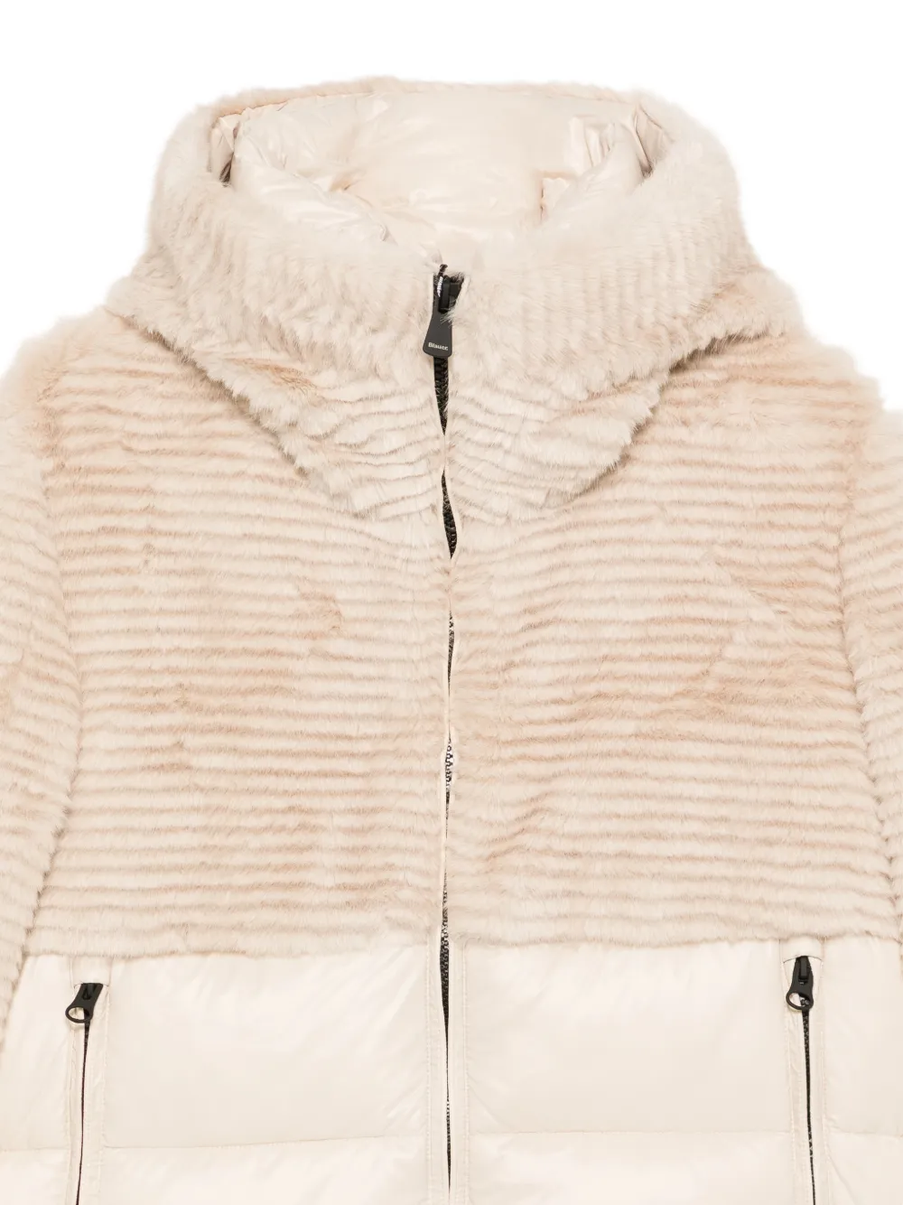 Blauer Fanevil faux-fur panelled padded coat Beige