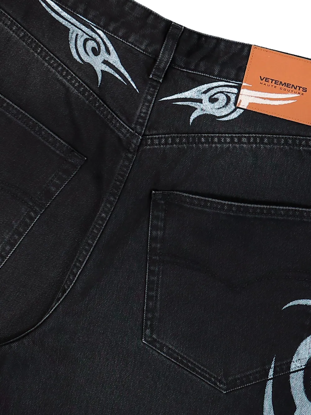VETEMENTS Graffiti baggy jeans Zwart