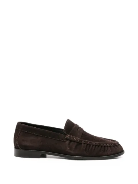 POEVE ruched suede loafers