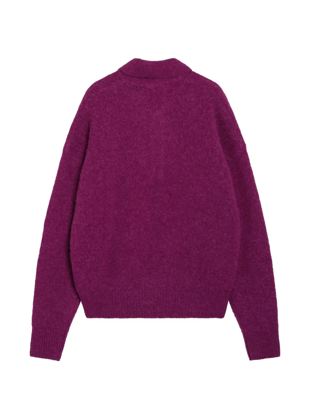 AMI Paris brushed-knit polo sweater Paars
