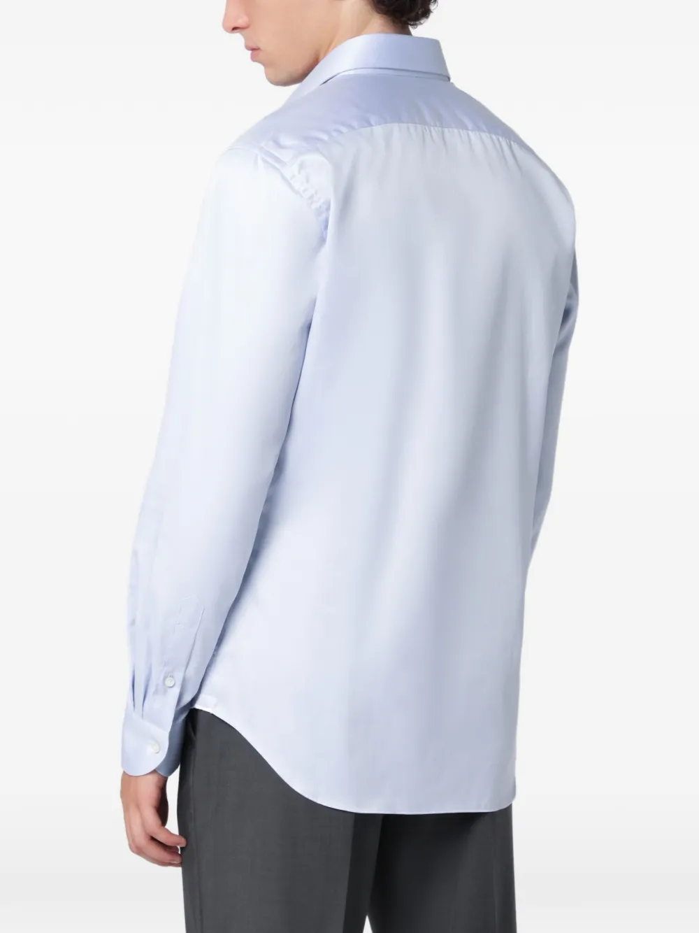 Xacus long-sleeved cotton shirt Blauw