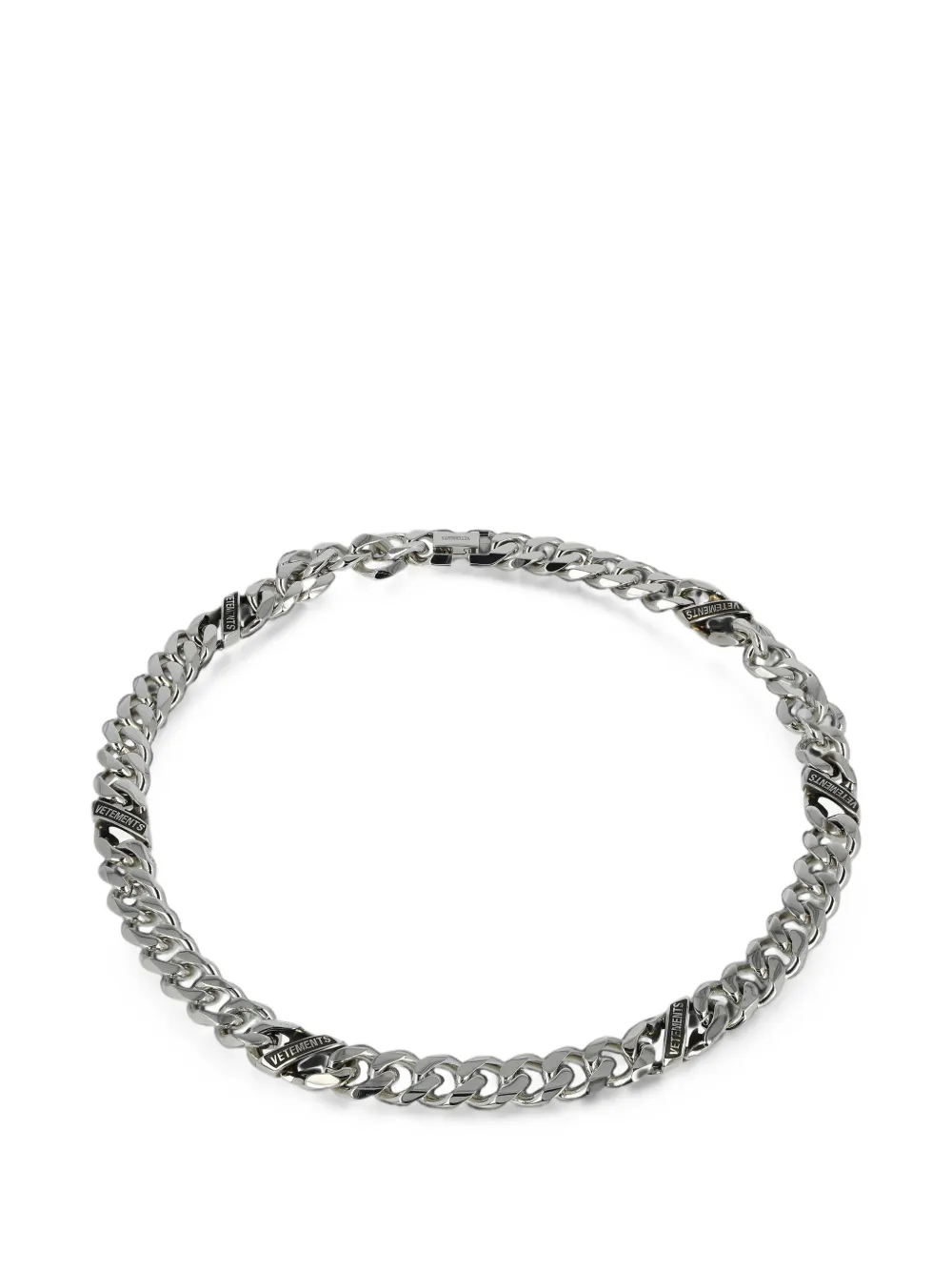VETEMENTS Logo-engraved curb-link necklace - Schwarz