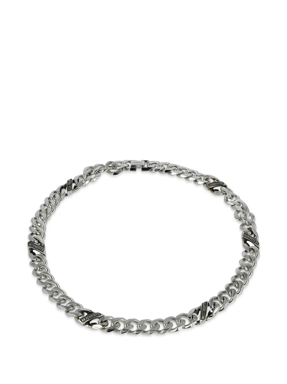 VETEMENTS Logo-engraved curb-link necklace - Nero