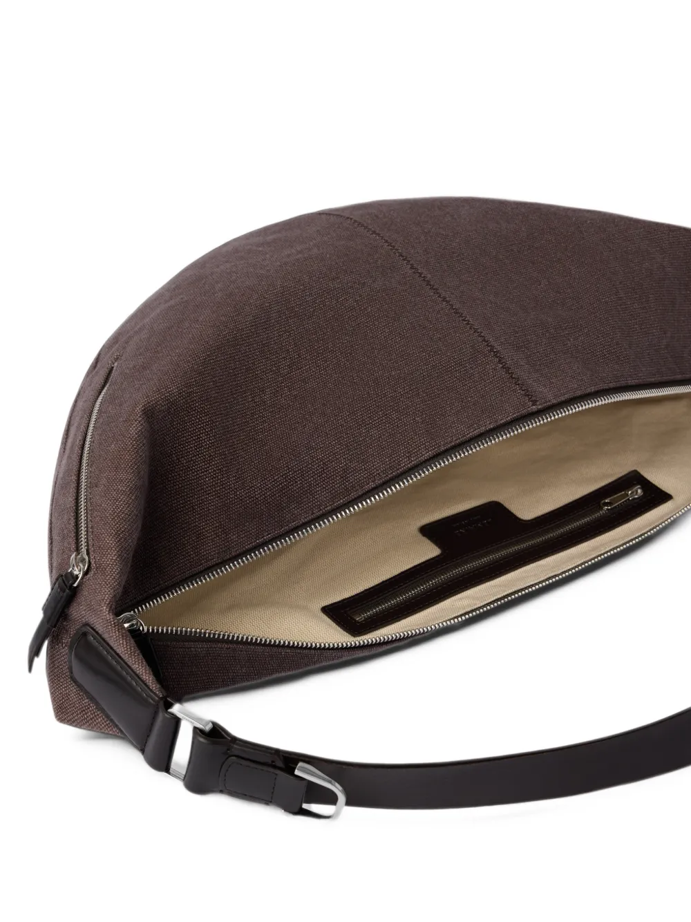LEMAIRE Quiver Clip bag in eco heavy cotton canvas Bruin