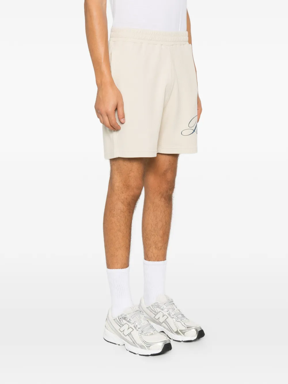 Represent Owners' Club logo-print track shorts Beige