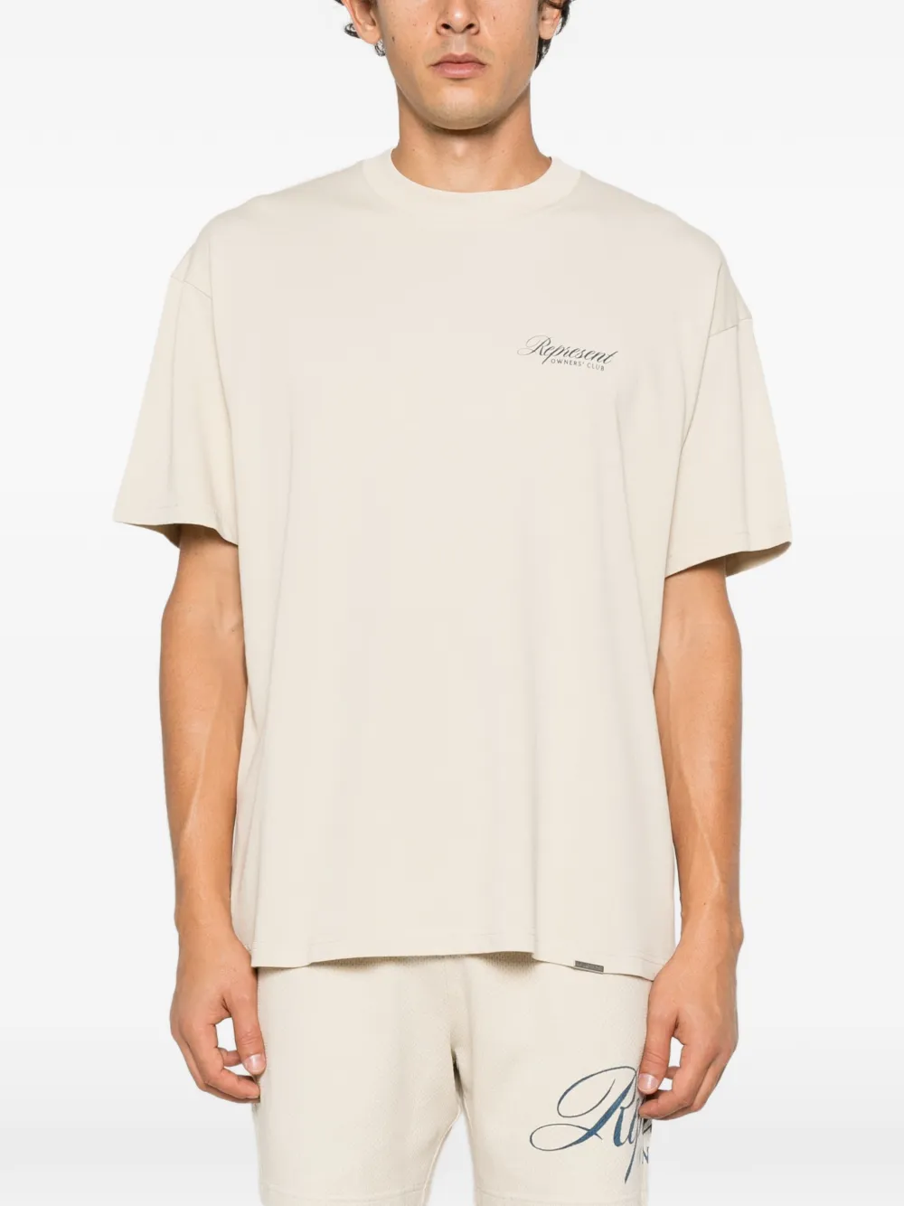 Represent Owners' Club logo-print T-shirt Beige