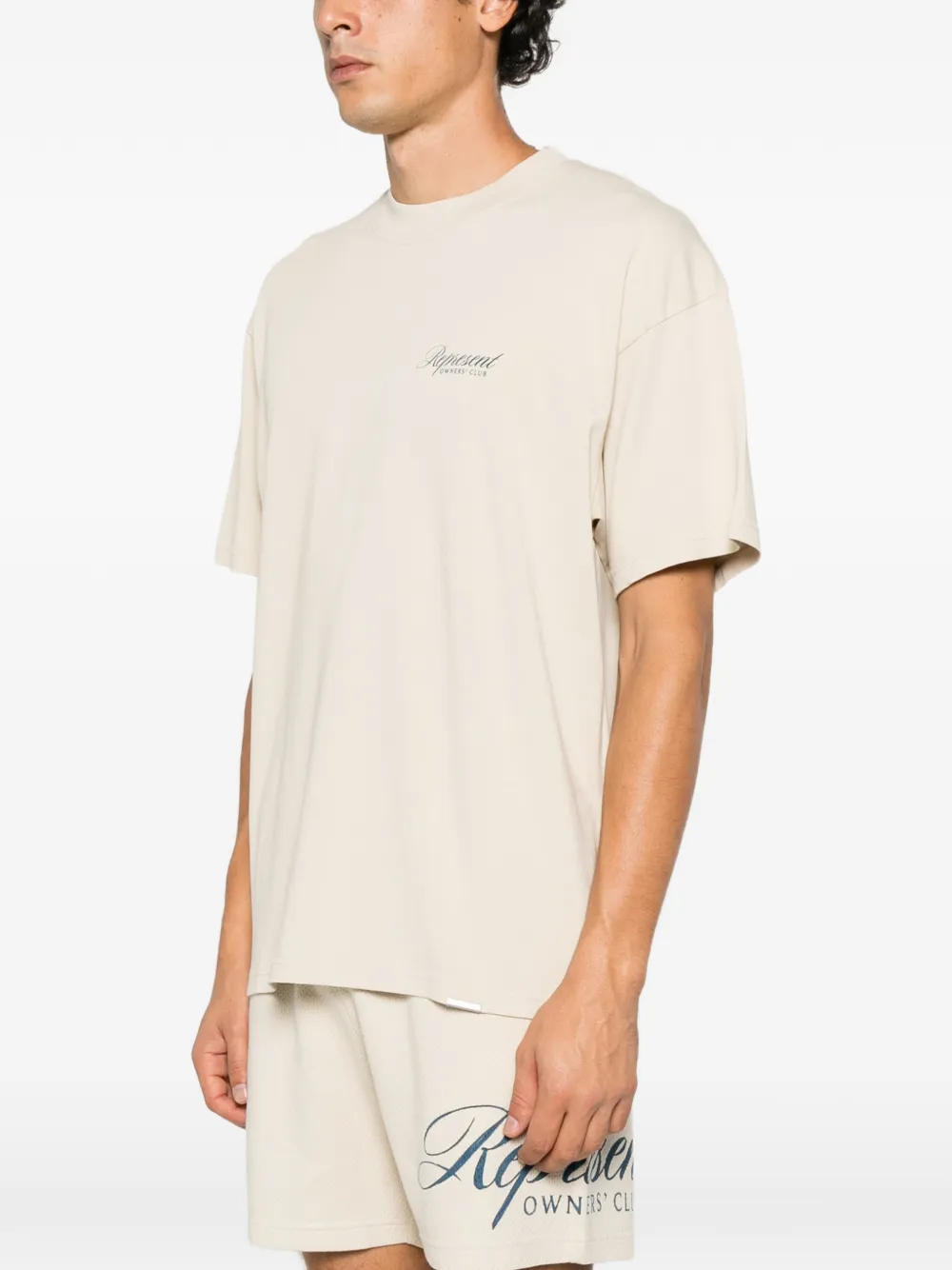 Represent Owners' Club logo-print T-shirt Beige