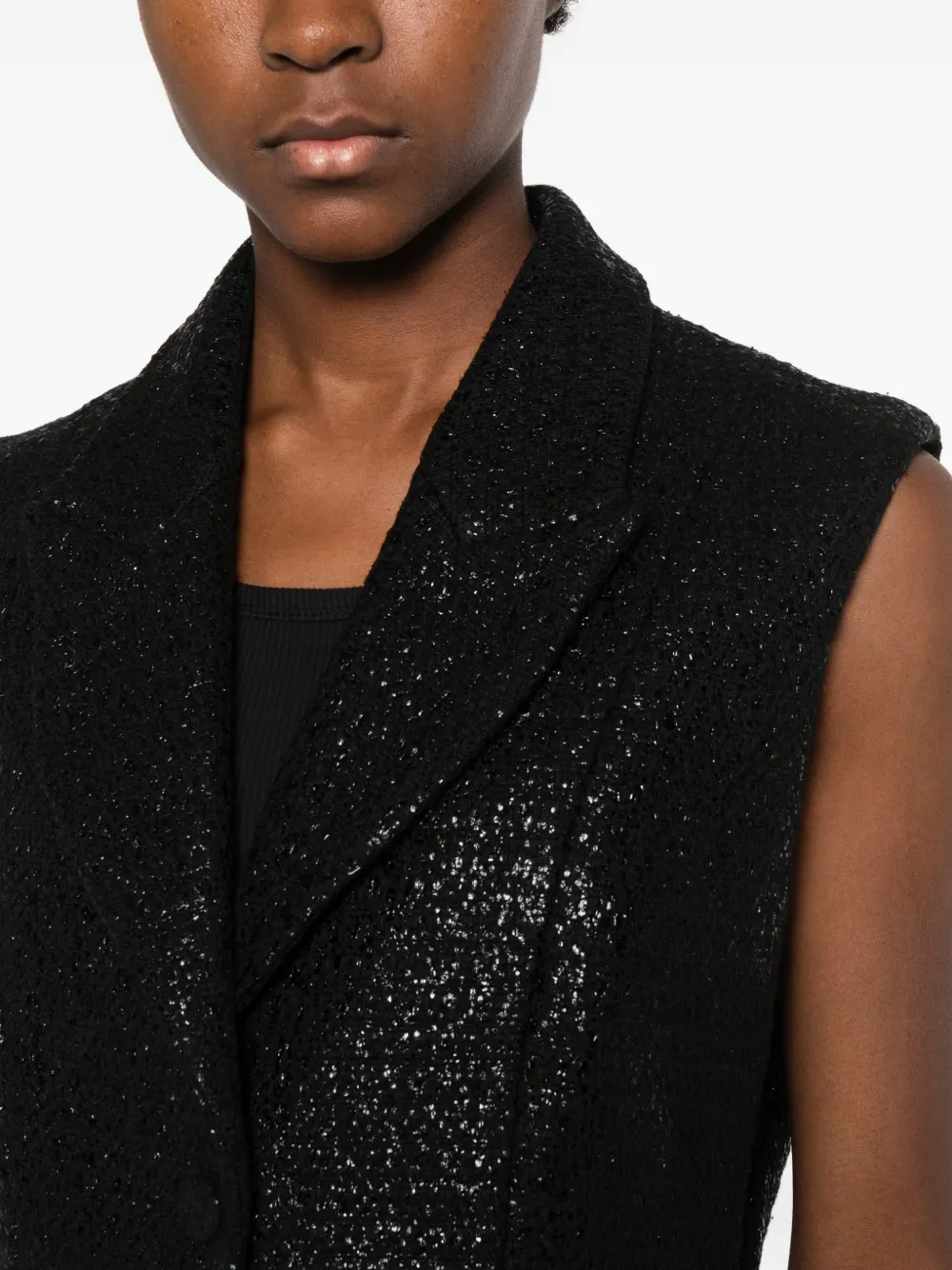 STYLAND single-breasted waistcoat Zwart